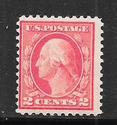 US #461  2c Washington,  red  (MH) CV. $150.00