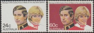 Australia 1981 Sc#804-805, SG#821-822 Charles & Diana Wedding MNH.