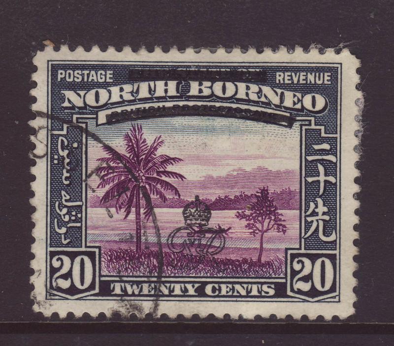 1947 North Borneo 20c With Bar Variety F/U SG344b