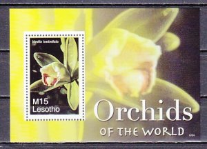 Lesotho, Scott cat. 1419. Orchids of the World s/sheet.