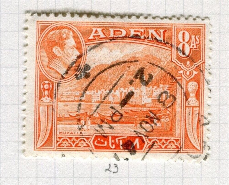 ADEN; 1939 early GVI pictorial issue fine used 8a. value