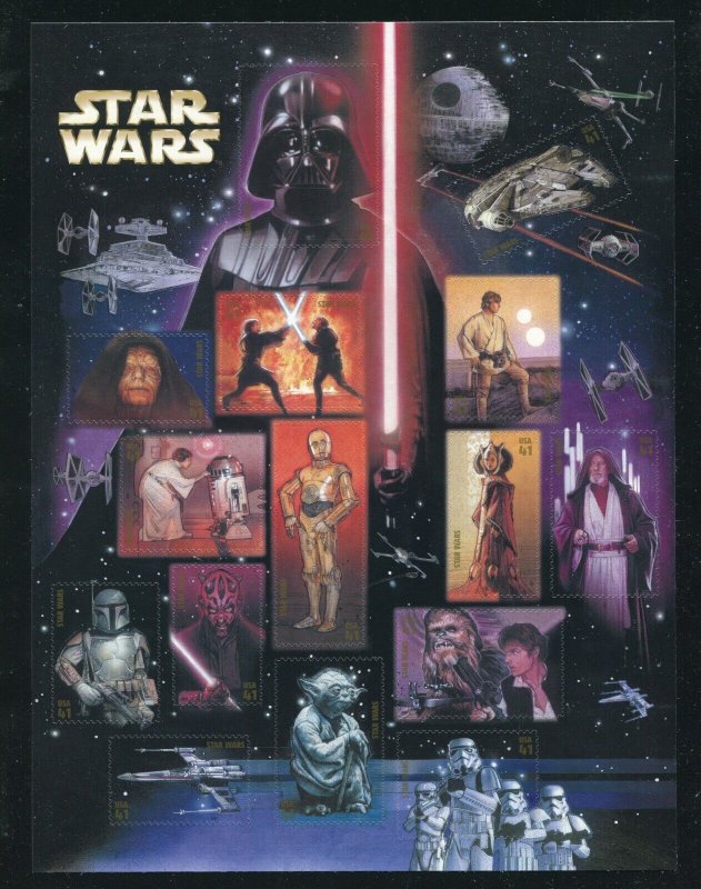 4143 Star Wars Sheet of 15 41¢ Stamps MNH