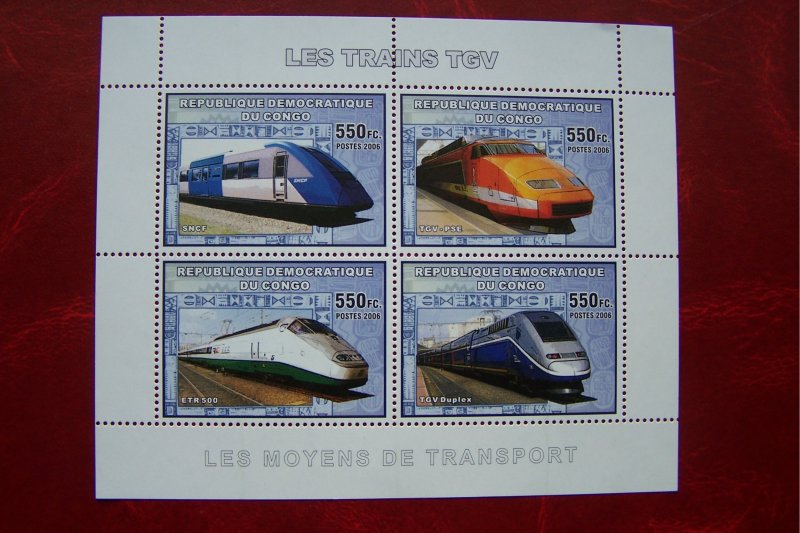 Congo 2006 MNH Trains TGV s/s