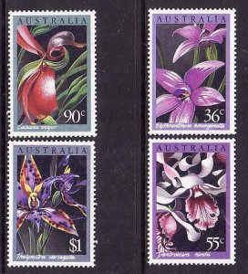 Australia-Sc#997-1000- id12-unused NH set-Orchids-Flowers-1986-