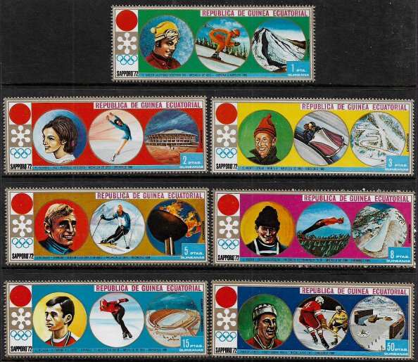 Equatorial Guinea Michel #27-33 MNH Set - 1972 Sapporo Olympics