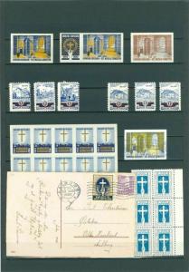 Denmark. Christmas,Poster Stamp. Collection 2 Pages.   The Church Cross Army