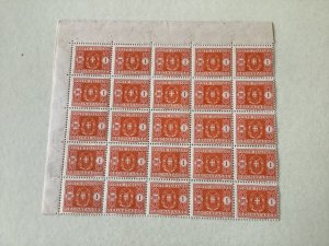 Italy 1934 postage due 1 Lire mint never hinged stamps block  A3052