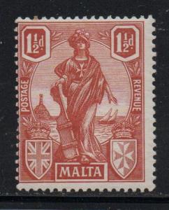 Malta Sc 102 1923 1 1/2 d orange brown Malta stamp mint