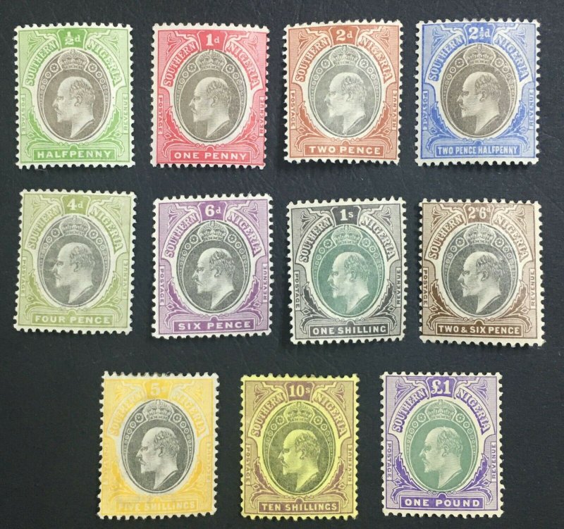 MOMEN: SOUTHERN NIGERIA SG #10-20 1903-04 MINT OG H £650 LOT #61304