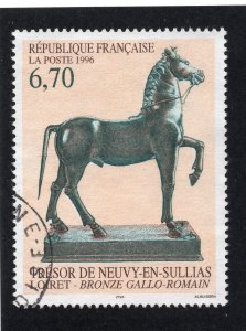 France 1996 6.70fr Bronze Horse, Scott 2534 used, value = $1.00