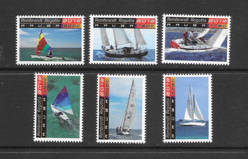 ARUBA #400a-f  SAILBOAT REGATTA  MNH