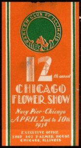 1938 US Poster Stamp Garden  Club Of Illinois 12th Annual Chicago Flower Show