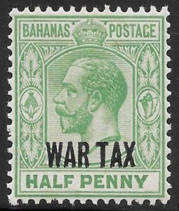 Bahamas Scott MR6 MH 1/2d green KGV War Tax issue of 1918