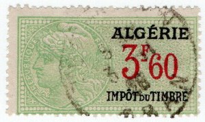 (I.B) France Colonial Revenue : Algeria Tax 3Fr 60c