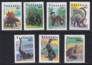 Tanzania # 759-765, Dinosaurs, NH, 1/2 Cat