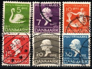 Denmark #246-51 F-VF Used CV $5.00 (X553)