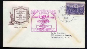 United States First Day Covers #835-19a, 835 3c Constitution Ratification  Ho...