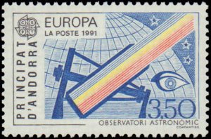 Andorra French Administration #403-404, Complete Set(2), 1991, Europa, Space,...