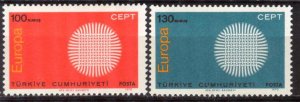 Turkey 1970 Europa CEPT set of 2 MNH