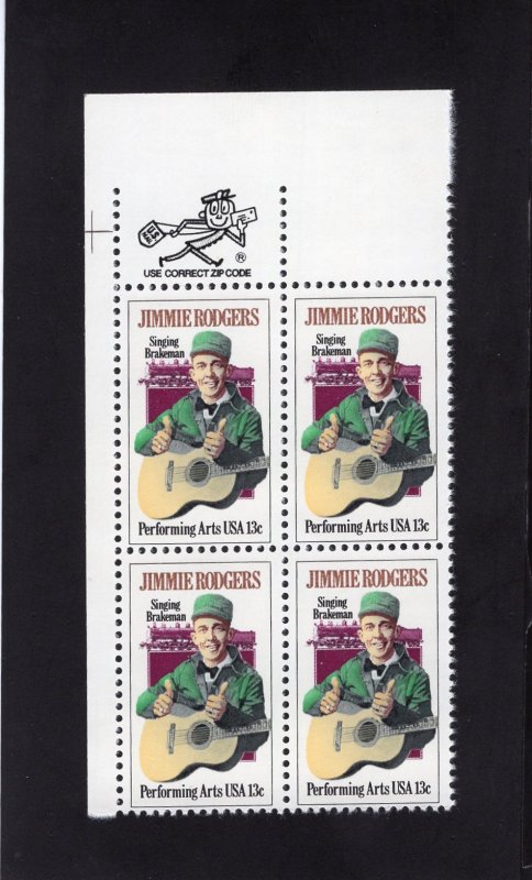 1755 Jimmie Rodgers, MNH UL-ZIP blk/4