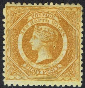 NEW SOUTH WALES 1882 QV DIADEM 8D WMK CROWN/NSW SG TYPE W40 PERF 11 