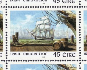 IRELAND SCOTT #1168 IRISH EMIGRATION IN THE USA STAMP SHEET 1999 MNH-OG