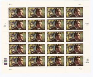 #3444 Thomas Wolfe Full Mint  Sheet NH