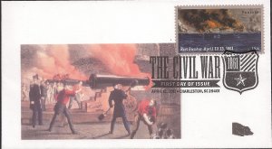 Three John Byrnes Printed FDCs for 2011 The Civil War: 1861 Fort Sumter Stamp