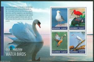 UGANDA 2014  WATERBIRDS  SHEET MINT NEVER HINGED