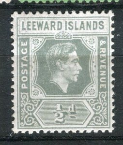 LEEWARDS ISLANDS; 1938 early GVI portrait issue Mint hinged Shade of 1/2d. value