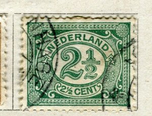 NETHERLANDS; 1898 early classic Wilhelmina Numeral issue used 2.5c. value
