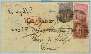 BK0685 - GB Great Brittain POSTAL HISTORY - 3 Colour FRANKING on COVER to ITALY-
