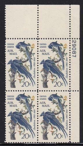 Album Treasures U S Scott # C71  20c  Columbia Jays  Plate Block of 4 MNH