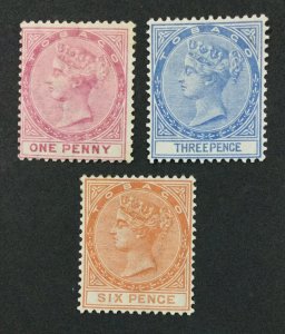 MOMEN: TOBAGO SG #1-3 1879 CROWN CC MINT OG H £345 LOT #61743