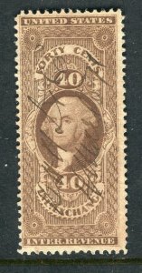 USA; 1870s early classic Washington Revenue fine used shade of 40c. value