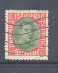 Iceland Sc 183 1931 30 a Christian X stamp used