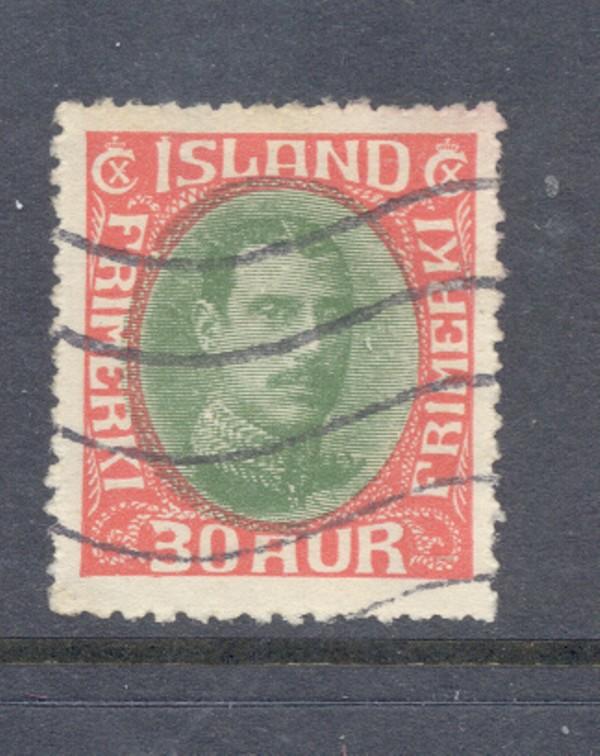 Iceland Sc 183 1931 30 a Christian X stamp used