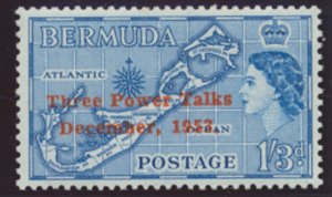 Bermuda  SG 153  SC# 165 MVLH Three Power Talks see details and scan