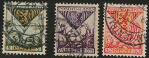 Netherlands Scott B9-11 used 1925 semi-postal 