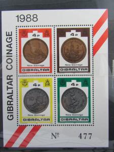 1988 Gibraltar  SC #556-57 NEW COINAGE Stamps  MNH SS