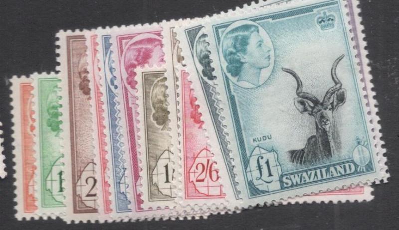 Swaziland SG 53-64 MOG, many low values are MNH (8dfe)