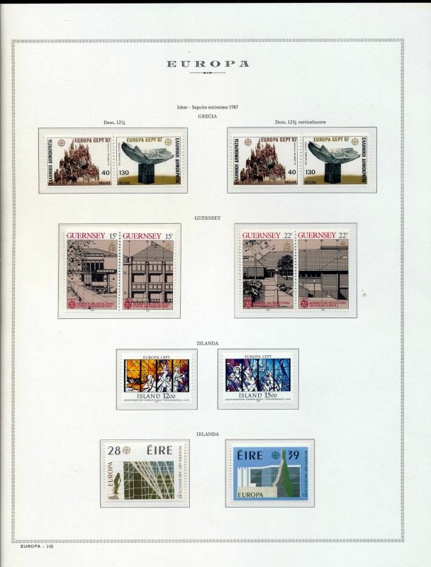 Europa 1987 MNH on 8 Pages (Appx 75 Stamps) (ZA 567