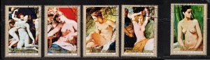 EQUATORIAL GUINEA Lot Of 5 Used Nudes - Nude Art Paintings On Stamps