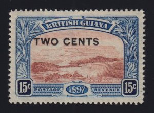 British Guiana Sc #157a (1899) 2c on 5c Without Period Variety Mint VF H