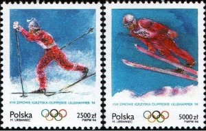 Poland 1994 MNH Stamps Scott 3185-3186 Sport Olympic Games Skiing