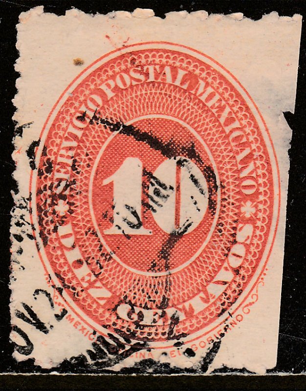 MEXICO 225 10cts LARGE NUMERAL WATERMARKED, USED.F. (141)