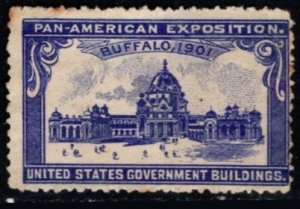 1901 US Poster Stamp Pan American Exposition United States Government Buildings