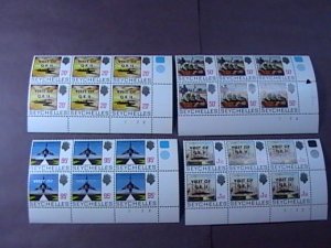 SEYCHELLES # 323-326-MINT/NEVER HINGED-COMPLETE SET OF PLATE # BLOCKS of 6--1975