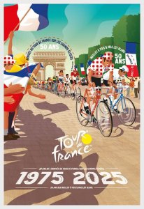 Stamps of France. 2025 - Tour de France on the Champs Elysees
