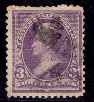 US Stamp #253 3c Purple Jackson USED SCV $12.00